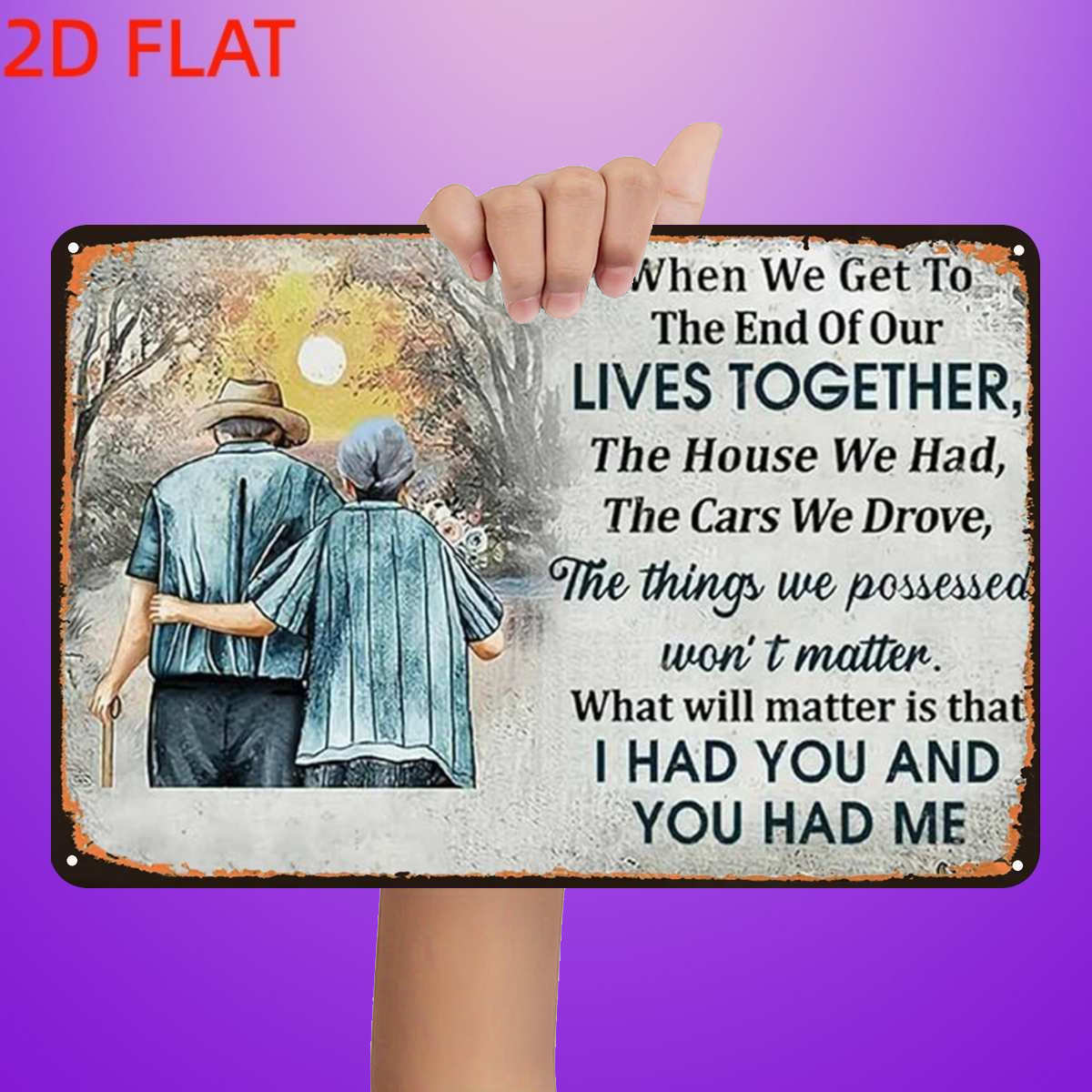 TEMU 2d Flat, 1pc Pack, When We The End Of , Is That I Have You, Me, Card, Pre-drilled, Suitable For Indoor, Garden, Outdoor, Home, Bathroom