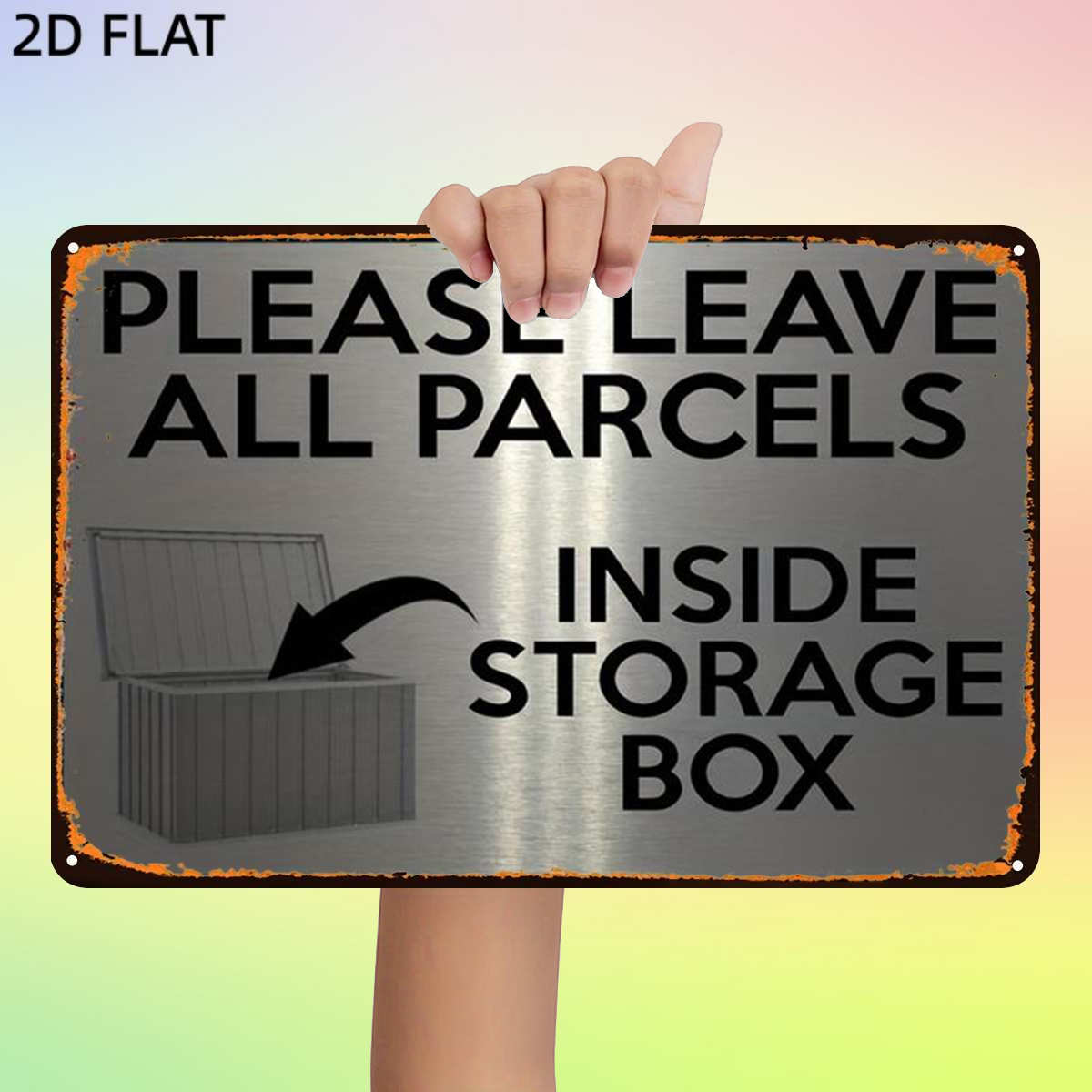 TEMU 2d Flat, 2d Flat,1pc,retro Please Leave All Inside Storage Box Metal Iron Sign, Pre-drilled Holes,wall Art Decor For Home Room Deck Porch, 2d
