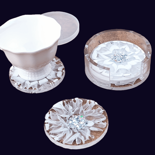 imagen del artículo molde de silicona para de almacenamiento de posavasos de resina diy