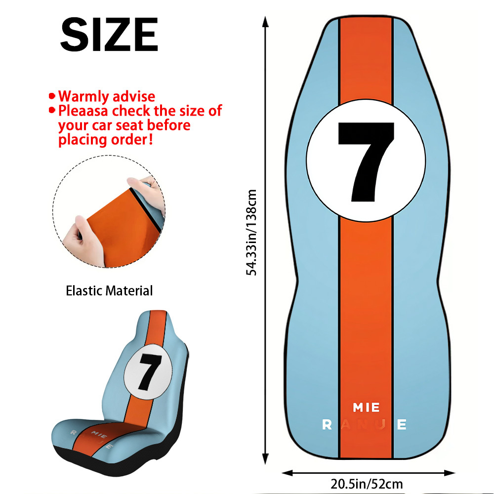 TEMU 2pcs Racing Stripe Print Car Seat Cover Set Universal Vehicle Seat Protector Soft Comfortable Auto Additions For , Lifestyle