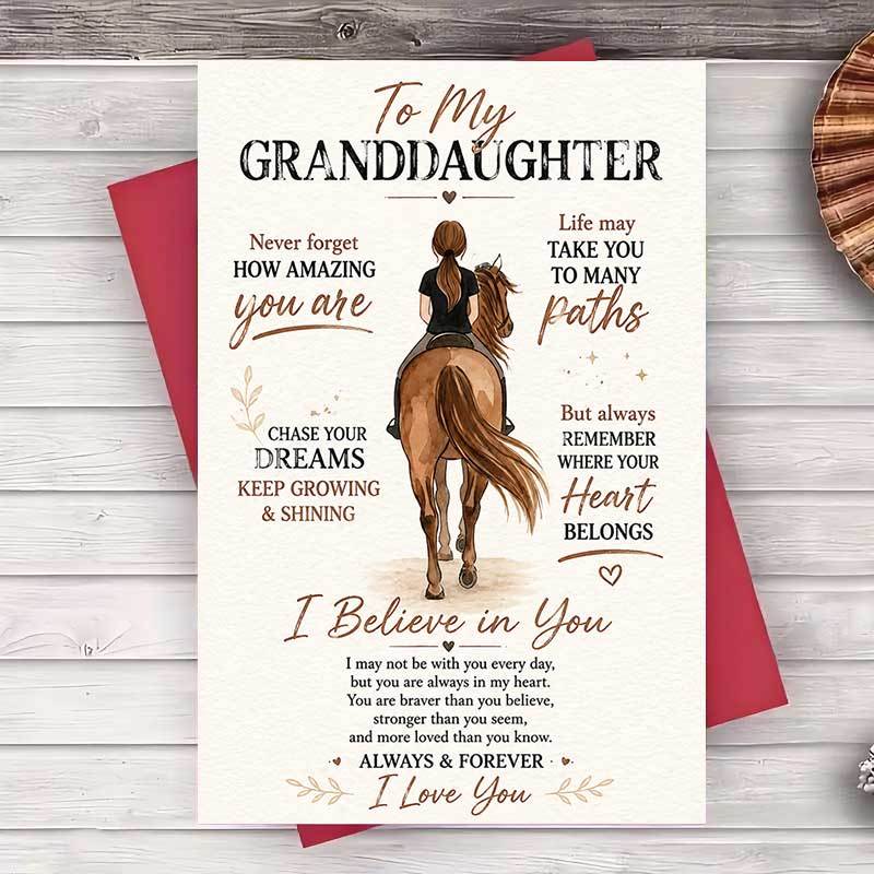 TEMU 1 Envelope And 1 Greeting Cardinspirational Greeting Card For Granddaughter For Birthday Graduation Or Encouragement From Grandparents To Love