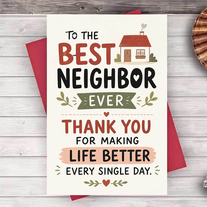 TEMU 1pc, 1 Envelope And 1 Greeting Cardbest Neighbor Ever Greeting Card Thank You Note For Housewarming Or Appreciation Gift For And Neighbors