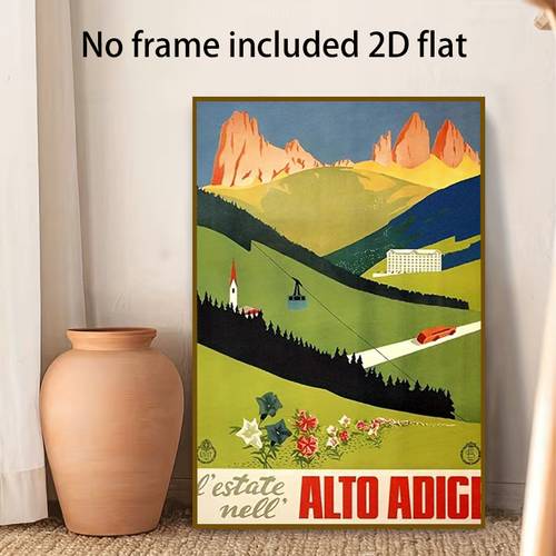 immagine dell'articolo su tela senza cornice piatta 2d - italiane: pancrazio a val di , , con paesaggio ferroviario di . decorazione da parete con per ufficio, tema . regalo per appassionati di austria , piatto 2d