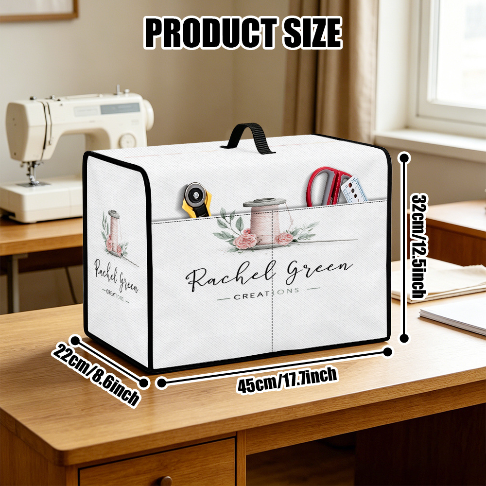 TEMU Copertura per macchina da cucire rosa 1 pz con porta bobine multiple e - Adatta per organizzatore di stoccaggio bobine di filo, custodia per dei