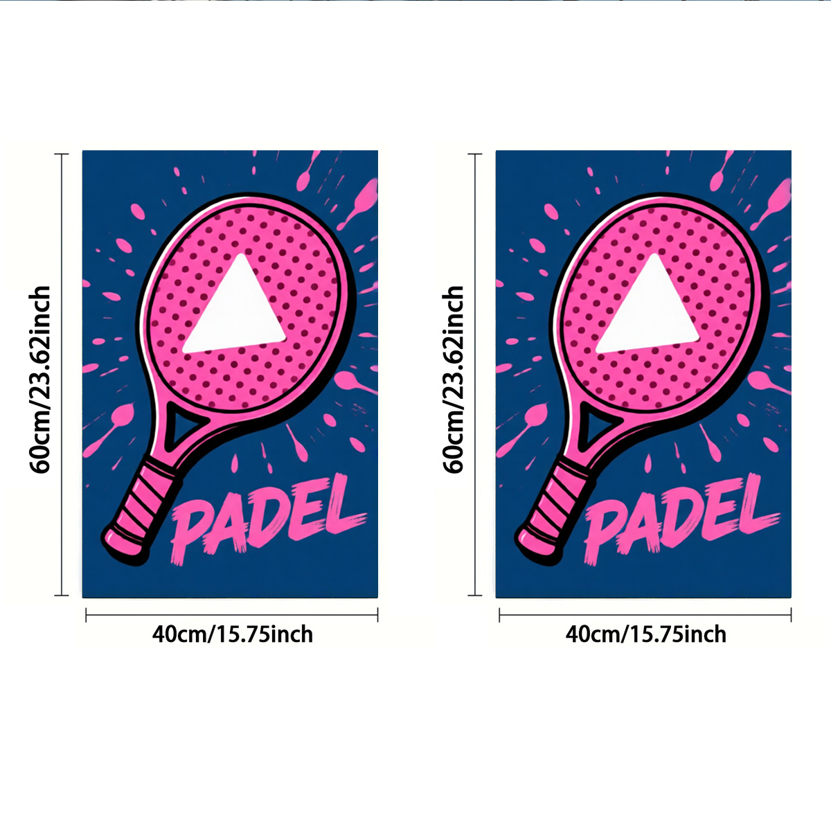 TEMU 2pcs, Face Towels, Single-sided Print, Rectangular 40 X 60cm, Cartoon Style Tennis Racket 2d Pattern, Soft Comfortable Sweat-absorbing