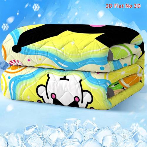 2d flat cartoonish 1pc quilts themed quilted comforter queen size bedding cooling blanket for hot sleepers lightweight breathable summer blanket quilt spring suitable for bedroom guest rooms all ages four