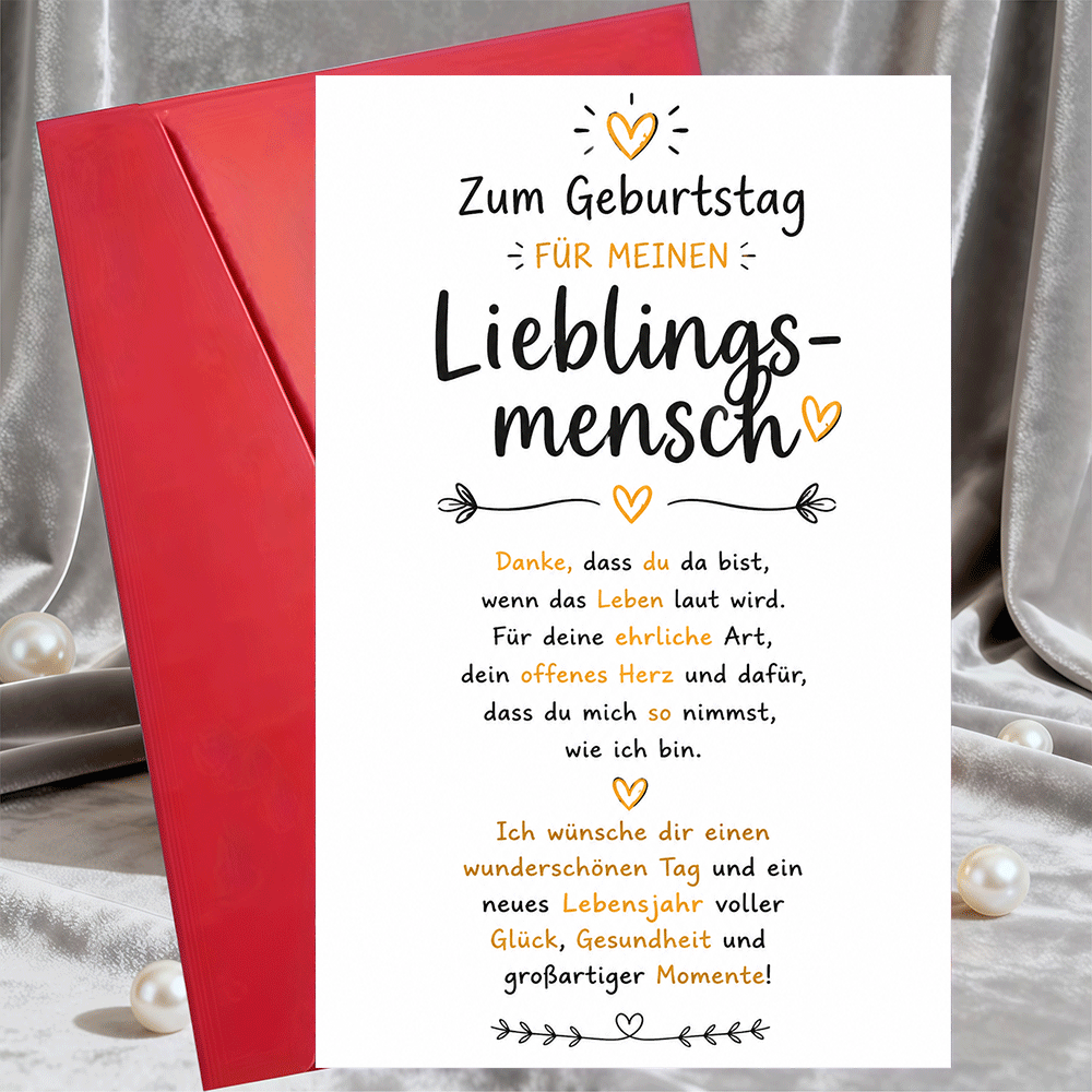 TEMU 1 Greeting Card + 1 Envelope Happy Birthday Greeting Card For Person Romantic Flat Card For Partner Or Best Friend Message For Special Occasions