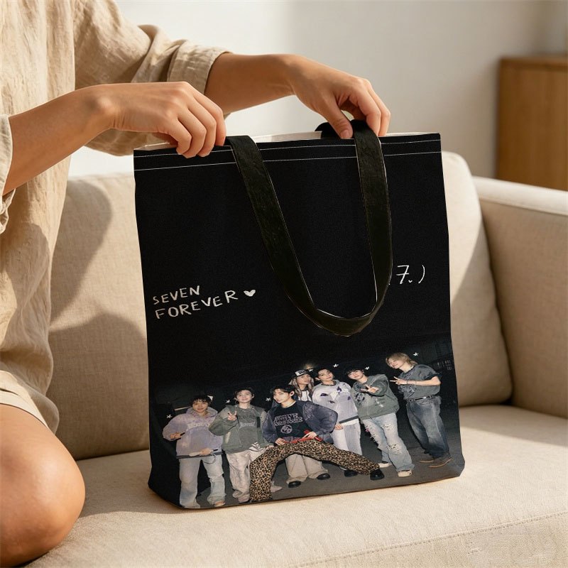 TEMU B7s7 Personal Trendy Printed Shopping Bag, Made Of Durable Polyester Material, Featuring A Lightweight And Portable Design. With Large Capacity,