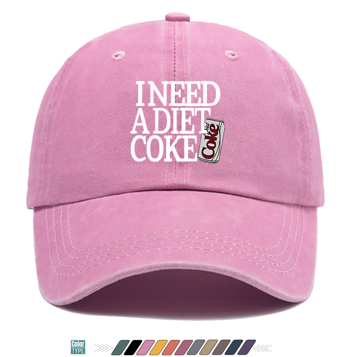 TEMU 1pc Diet Coke Iconic Can - Unisex Adjustable Snapback, Lightweight Breathable Suitable For For - Outdoor, Retro Vintage Style For , For Music