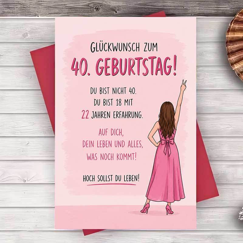 TEMU 1pc Greeting Card Funny 40th Birthday Greeting Card For Women Happy Birthday Card For Her Friend Sister Wife Milestone Birthday Celebration Gift