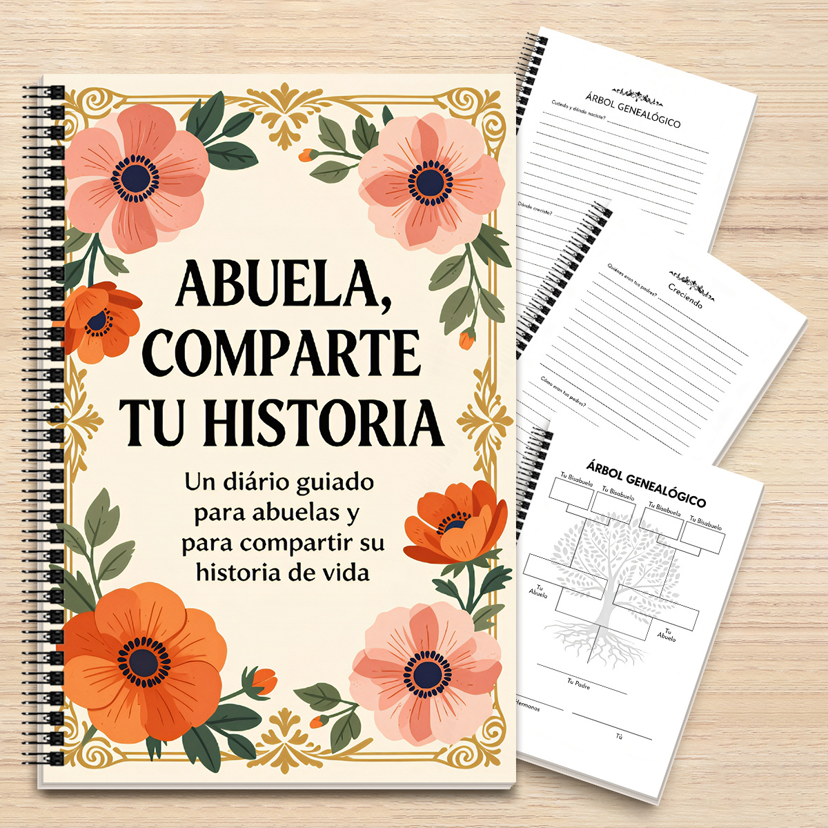TEMU 1 cuaderno español conmovedor: Un diario para que las abuelas compartan sus historias, un regalo ideal para y de la , ideal , y las de viaje