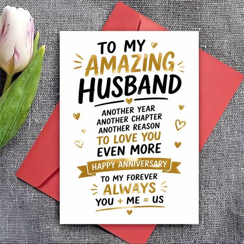 1 carte de vœux + 1 enveloppe carte de vœux danniversaire pour mari cadeau de anniversaire note pour carte de danniversaire de mariage