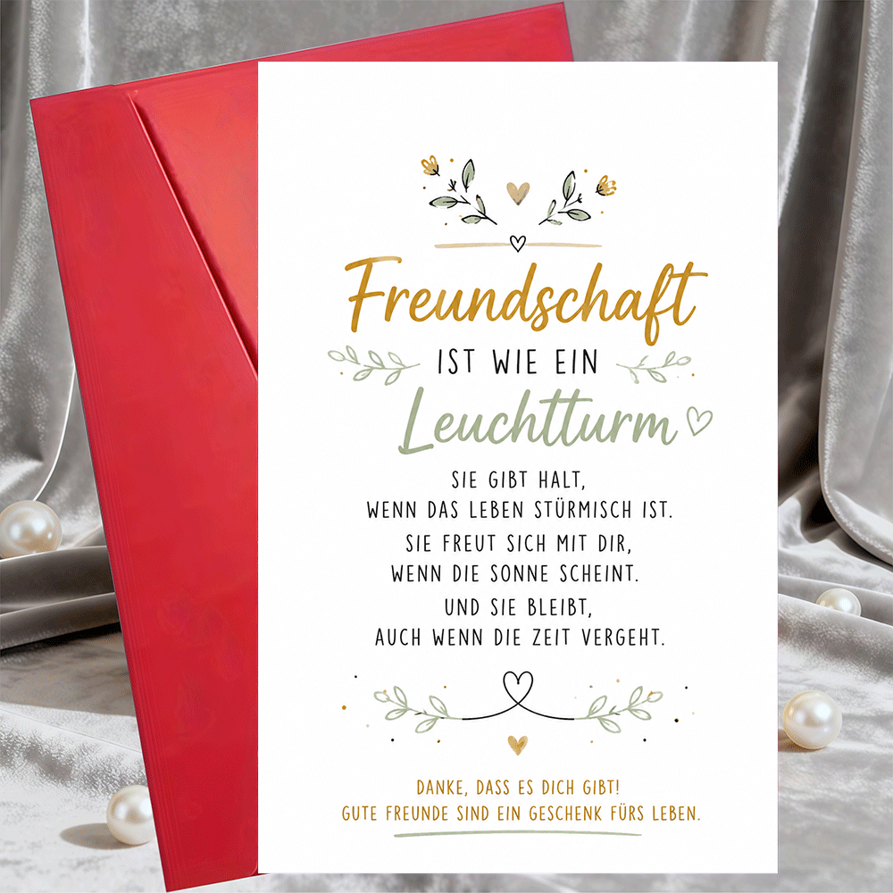 Image of 1 Greeting Card + 1 Envelope Friendship Greeting Card For Meaningful Thank You Note For Birthday Anniversary Or Appreciation Gift For Women And Men Flat Stationerygreeting Card