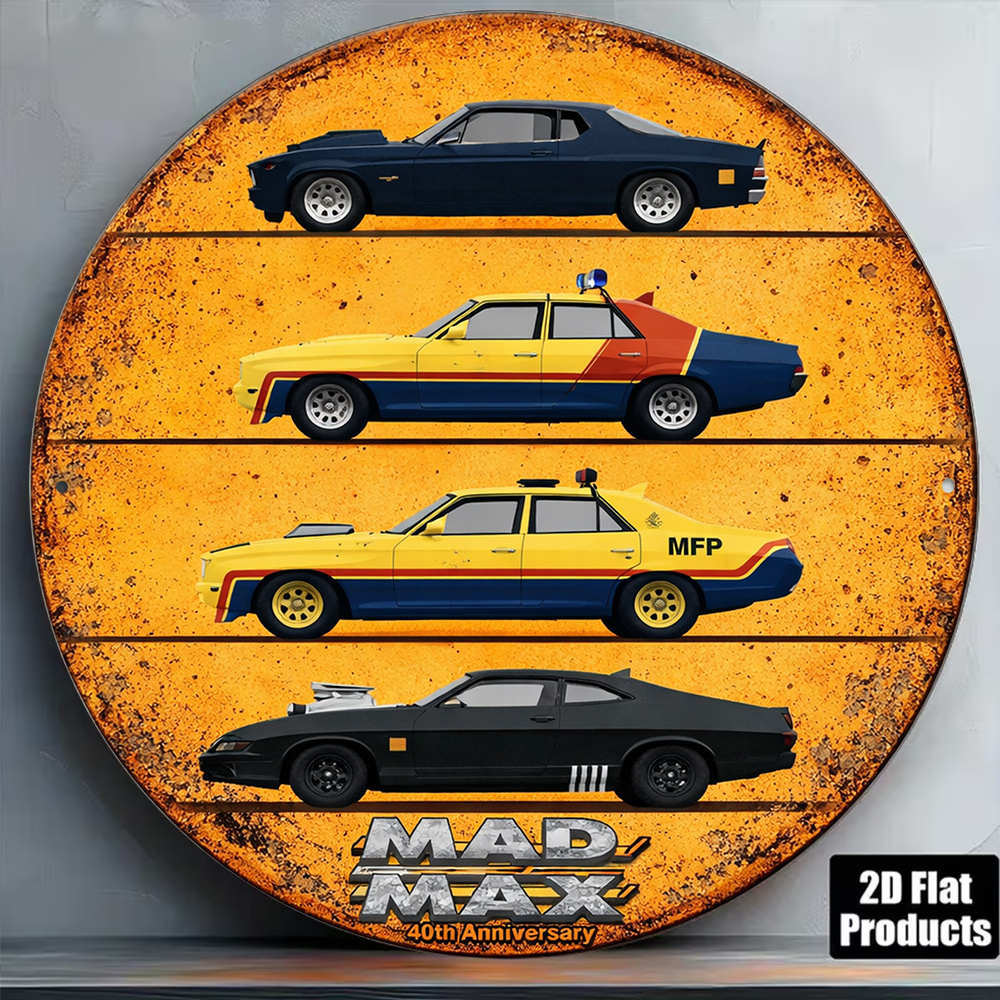 TEMU 2d Flat, 2d Flat Circular Sign, Vintage Plaque Related To , 40th Anniversary Decorative Sign, Suitable For Garage, Bar, Cafe Decoration Or As A