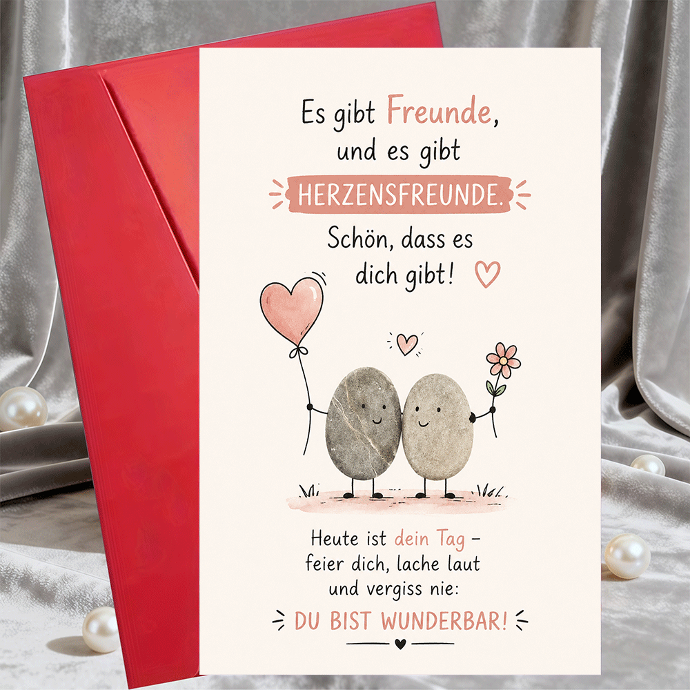 Image of 1 Greeting Card And 1 Envelope Greeting Card For Cute Design Perfect For Birthday Friendship Anniversary And Appreciation Gifts For Her Or Him