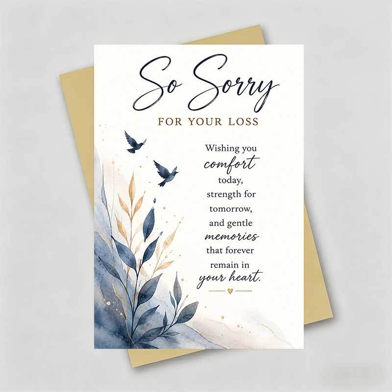 TEMU 1 Greeting Card + 1 Envelope Elegant Sympathy Greeting Card, And For Your Loss, For , Mourning Occasion Minimalist Style.