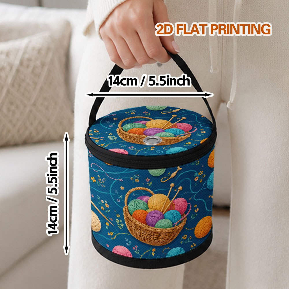 TEMU 1pc Yarn Storage Bag With Yarn & Crochet , Top Perforated Opening Portable Yarn Suitable For Crochet Hobbyists, Gifts, Christmas Crafts, Yarn