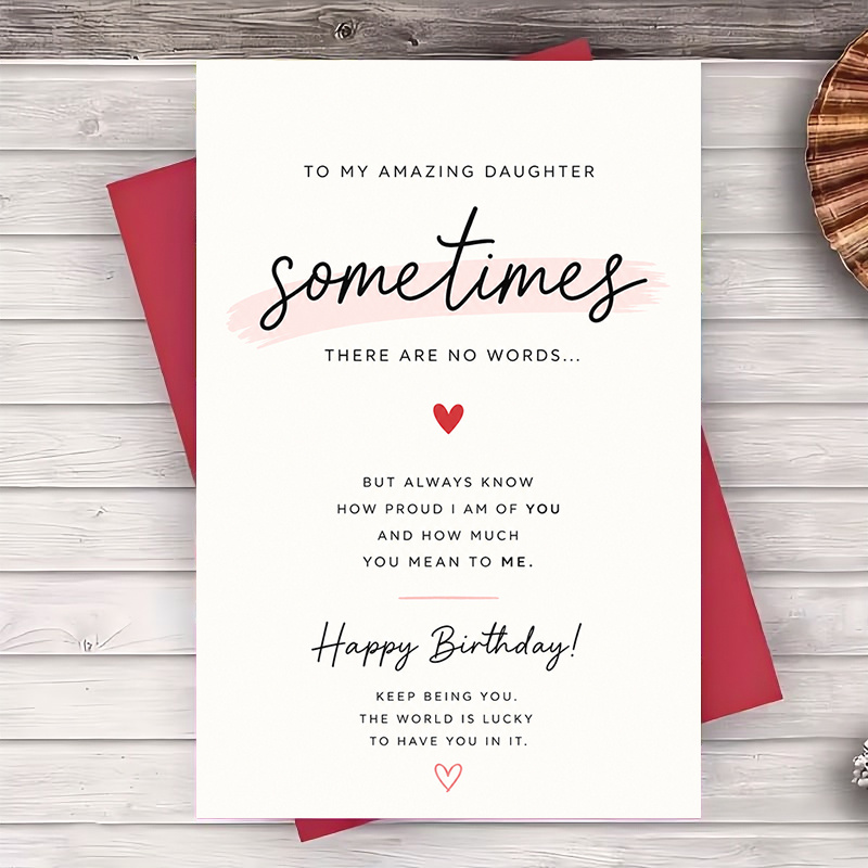 TEMU 1 Envelope And 1 Funny Greeting Card Birthday Card For Daughter Loving Birthday From Mom Or Dad For Day And Celebration