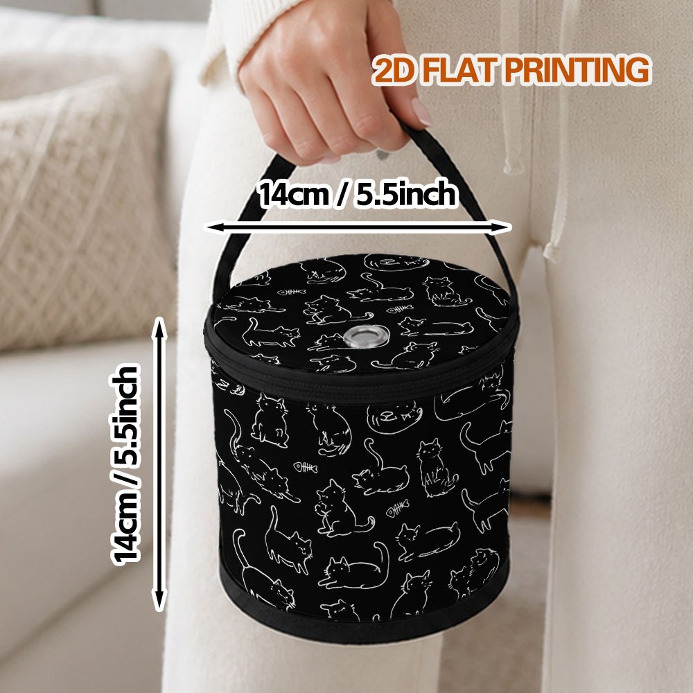 TEMU 1pc 1pcs Cat Yarn Holder Bag With Yarn Feed Port & Zip Closure - Lightweight Yarn Storage Suitable For Home, Studio, Craft Gift For, Crocheting,