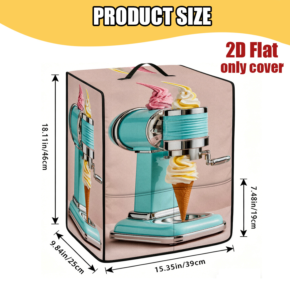 TEMU 1pc Machine à Cornets à Glace, Motif Plat 2D, Couvercle Fabricant de Glaces, Couvercle Fabricant de , Couvercle Fabricant de Boissons Glacées,