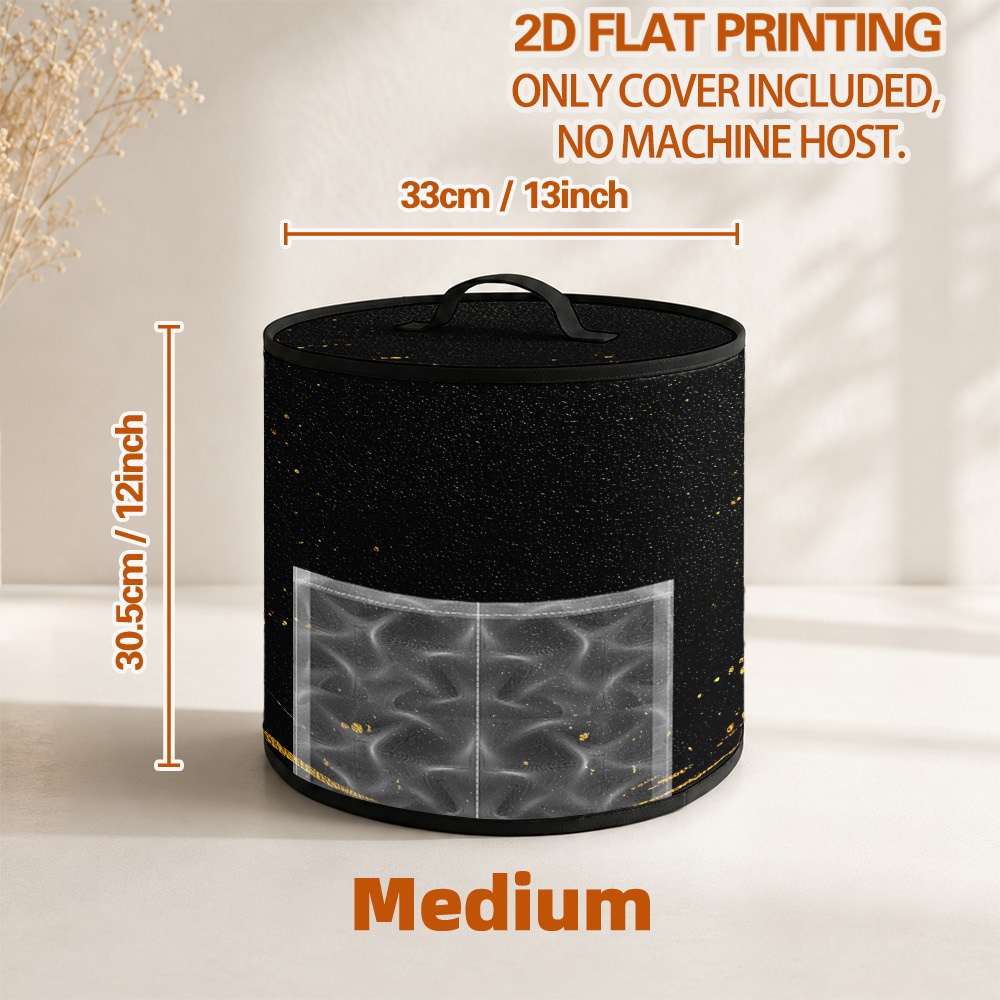 TEMU 2d Flat, 1pc Golden Splatter Print Versatile Kitchen Appliance Cover, Lightweight, Dust-proof With Handles And Mesh Pocket, Universal Fit For