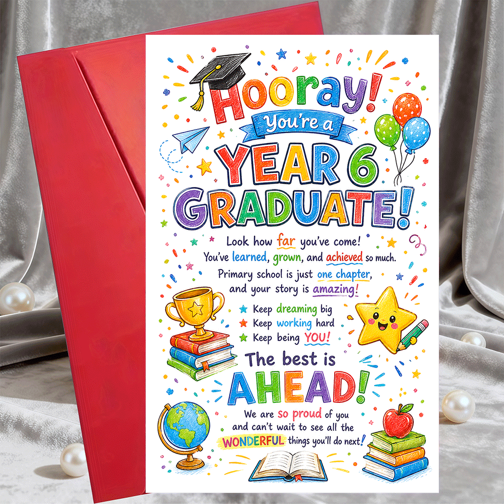 TEMU 1 Greeting Card And 1 Envelope Graduation Greeting Card For School Celebration Congratulations Card For Students Middle School Academic Gift