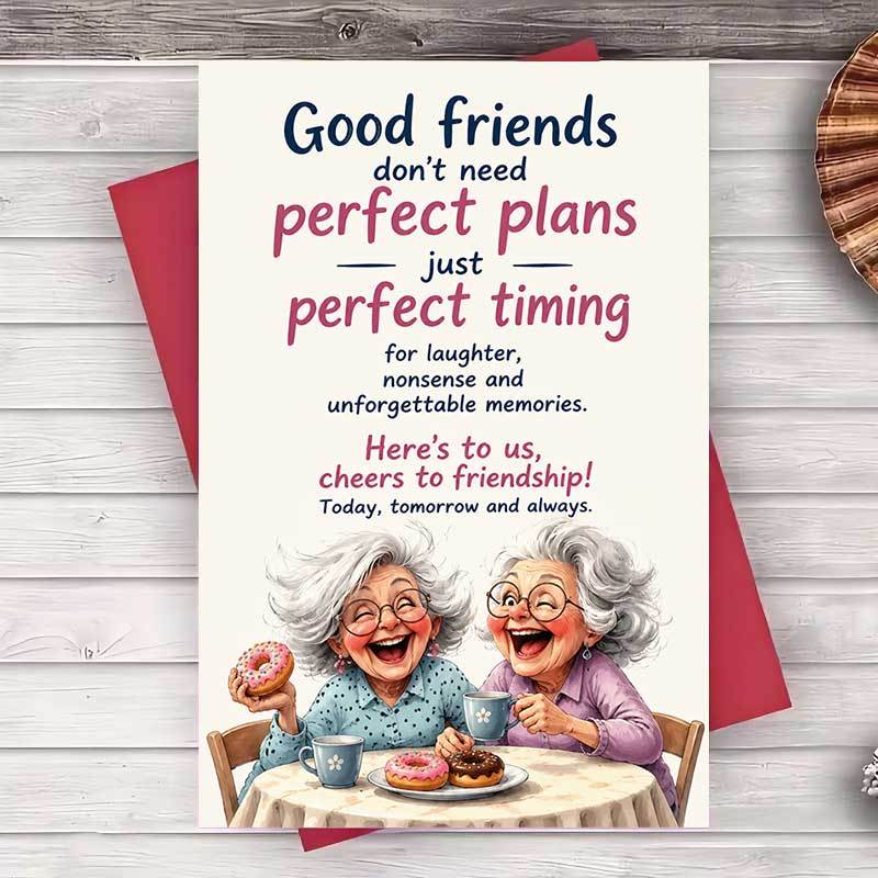 TEMU 1 Envelope And 1 Greeting Card Funny Friendship Greeting Card For Birthday Or Appreciation Gift Card For Women And Seniors Celebrating And