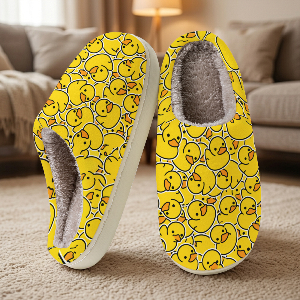 TEMU Printed Design – Not Textured [wide Toe] , Duck Print, Casual Light Luxury Versatile Slippers With Toe Space, A Household Essential, Unisex