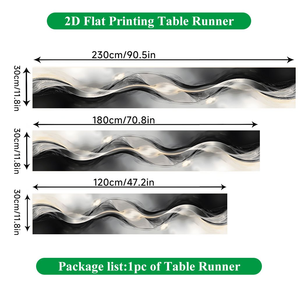 TEMU 1pc Modern Abstract Table Runner With Ombre Gradient - Neutral Color Suitable For Wedding, Birthday Party Decorations, Rectangular Polyester