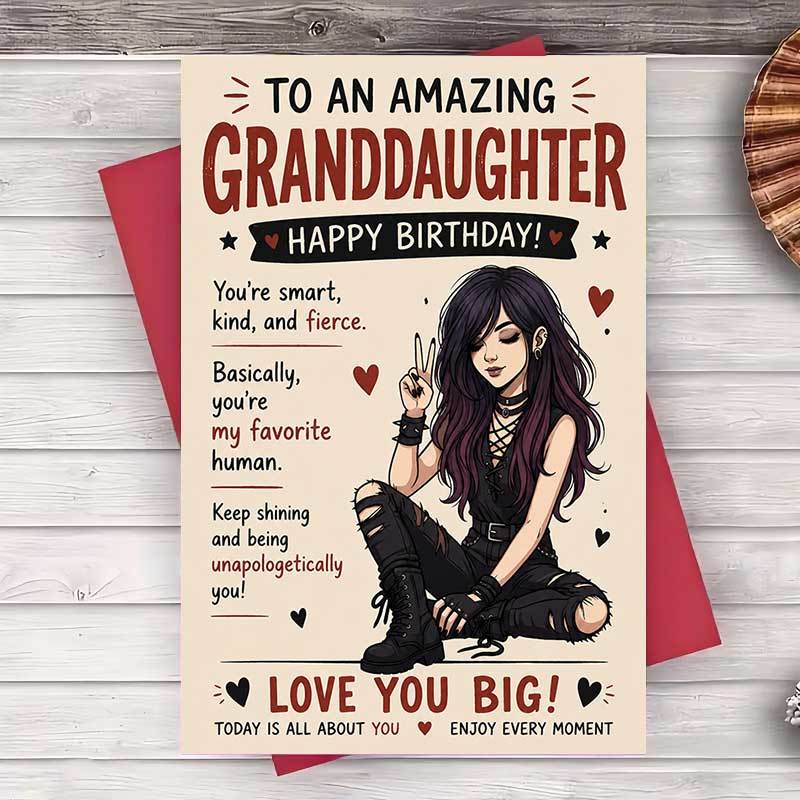 TEMU 1 Envelope And 1 Greeting Cardhappy Birthday Greeting Card For Granddaughter Design For Birthday Celebration And Special Occasion Gift From