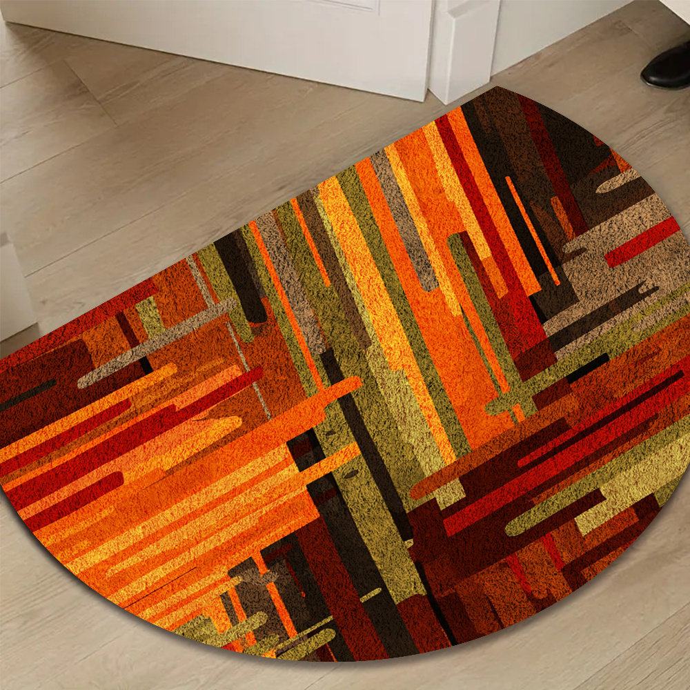 TEMU 1pc Semi-circle Door Mat Colorful Modern Art Design Suitable For Door Mat Small Rug Welcome Mat Carpet Floor Mat Outdoor Door Mat Kitchen Mat