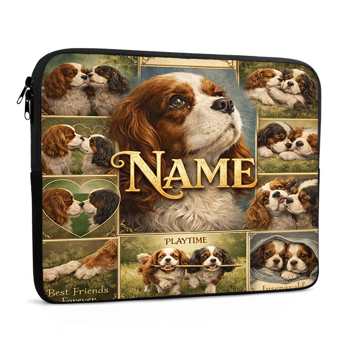 Customized Cavalier Dogs Designed Laptop Sleeve