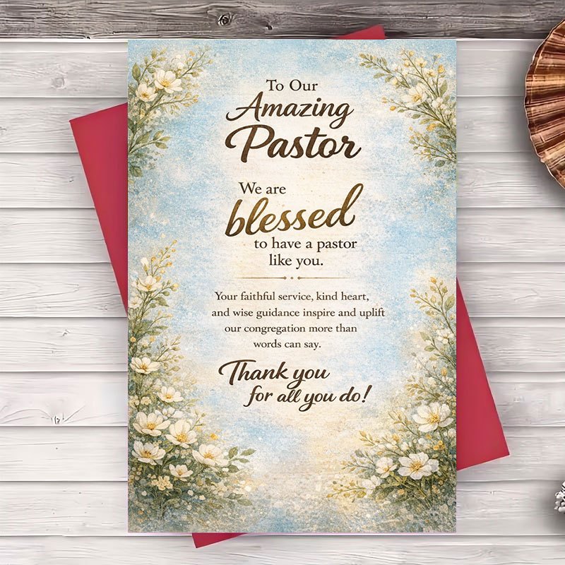 TEMU 1 Envelope And 1 Greeting Card Thank You Pastor Appreciation Card For Service And Encouragement