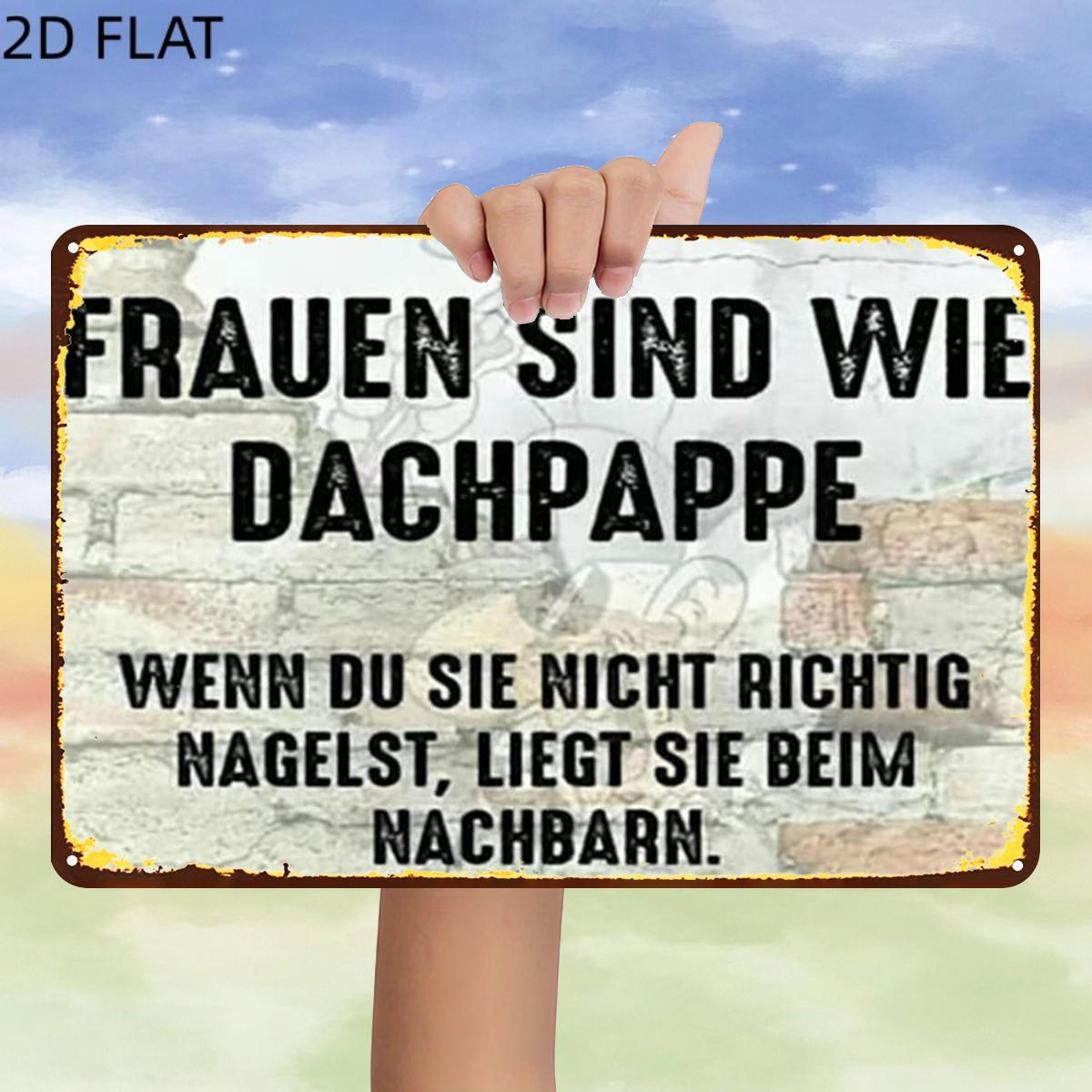 TEMU 2d Flat, 1pc, Retrowomen Are Like Roofing Felt: Don't Nail Them , End Up At The Neighbor's. Metal Iron Sign, Pre-drilled Holes, Kitchen, And