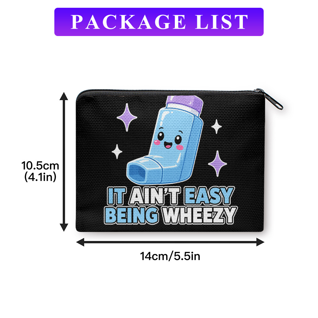 TEMU Cute Inhaler-themed Coin Purse Suitable For Keys, Inhalers & Medication Holders, Compact Portable Wallet Organizer, Machine Washable Gift For