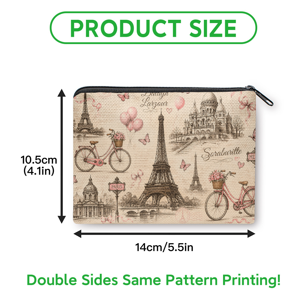 TEMU Portamonete, Portamonete con Stampa di , Pochette con Cerniera, Beauty Case e Custodia per Piccoli Oggetti, Organizer Resistente, Lavabile e per