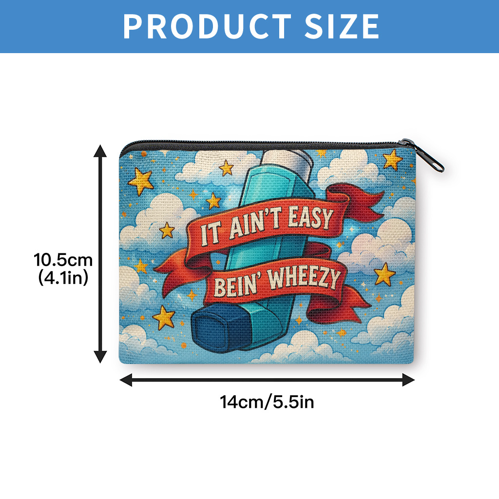 TEMU Coin Purse With Inhaler Holder & Decorative Suitable For , Zipper Closure Small Portable Key Earphone Storage Bag, Multifunctional Card Holder