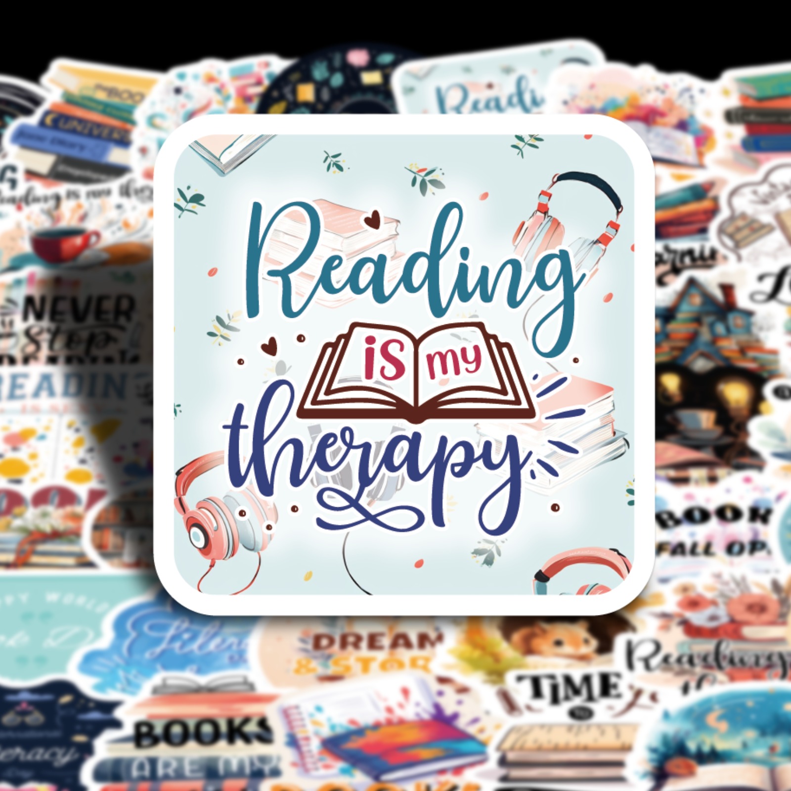 TEMU 50pcs Pack Book-themed Stickers Suitable For Journals, Planners & Scrapbooking - Irregular Shapes With Book Characters, Bookmarks, Libraries &