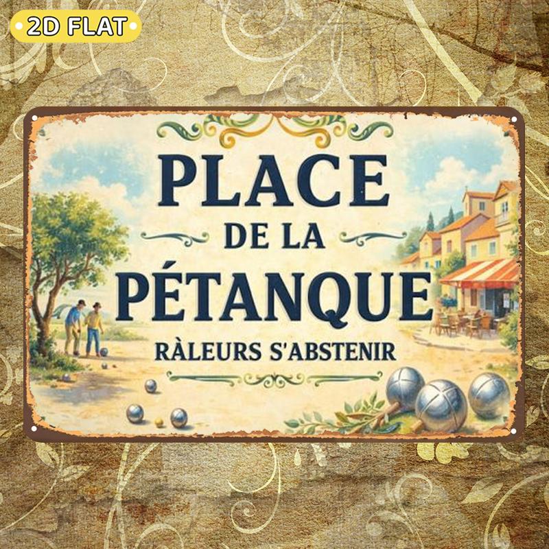 TEMU Plat 2D, 1 pièce, Place de : Un Jeu d'Adresse et de , Panneau en Métal Fer, Taille (8x12"/20cm*30cm), Décoratif pour