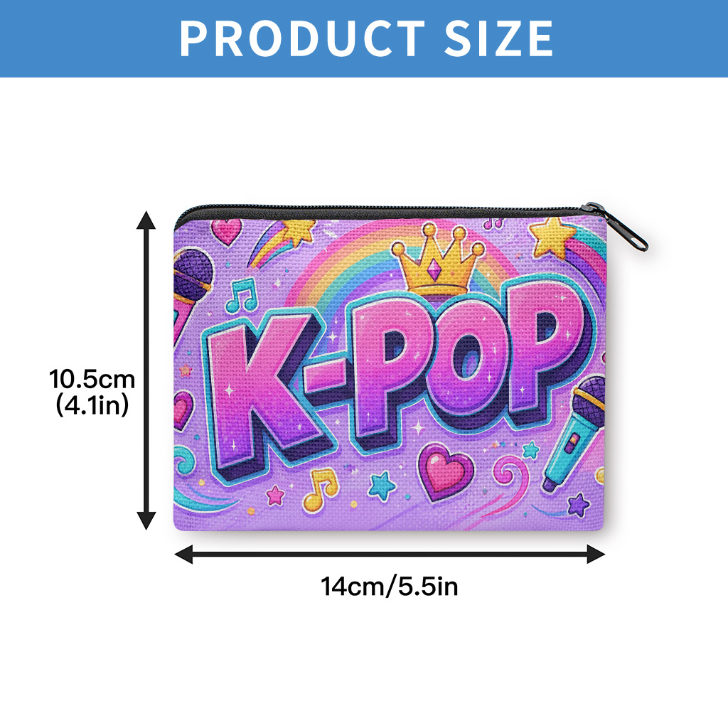 TEMU Themed Coin Purse Wallet Suitable For , Design Zipper Closure Portable Card Holder & Cash Storage Bag, Multifunctional Compact For Keys,