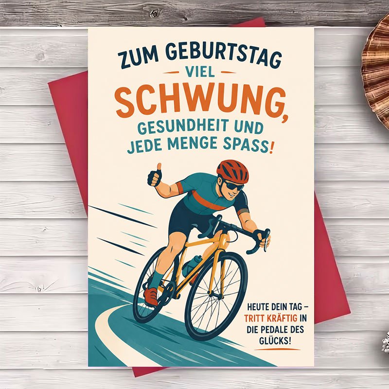 TEMU 1 Envelope And 1 Greeting Card Cycling Birthday Greeting Card For Men Flat Design Perfect Gift For Cyclists And Sports Enthusiasts For Birthday
