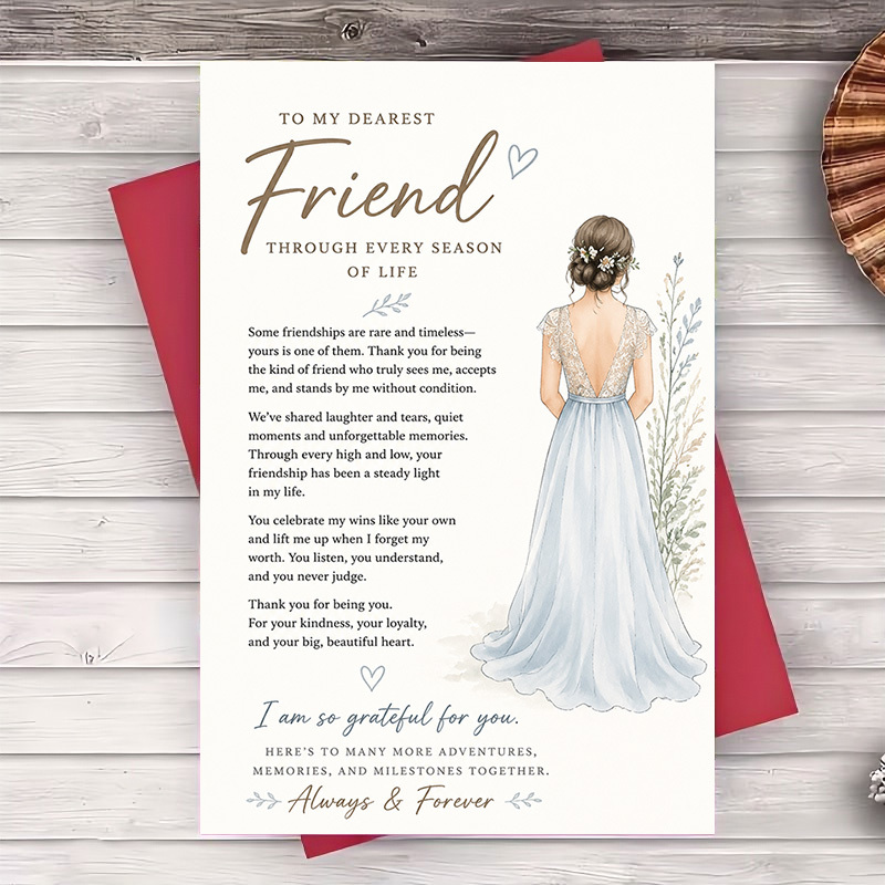 TEMU 1 Envelope And 1 Greeting Cardgreeting Card For Best Friend Thank You Note For Birthday Or Special Occasion Message For True Friendship