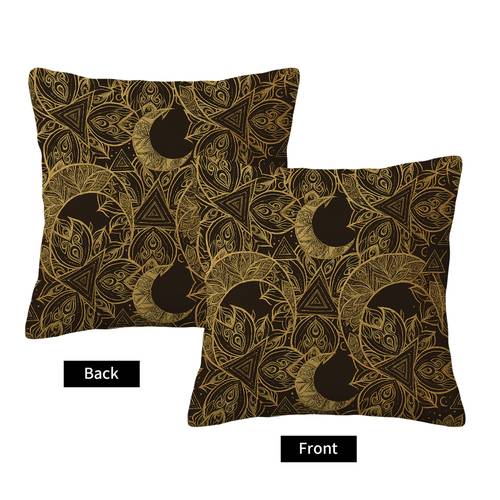 golden intricate patterns home decor cushion covers party decor pillowcases for porch patio couch sofa living room outdoor gifts for without pillow inserts