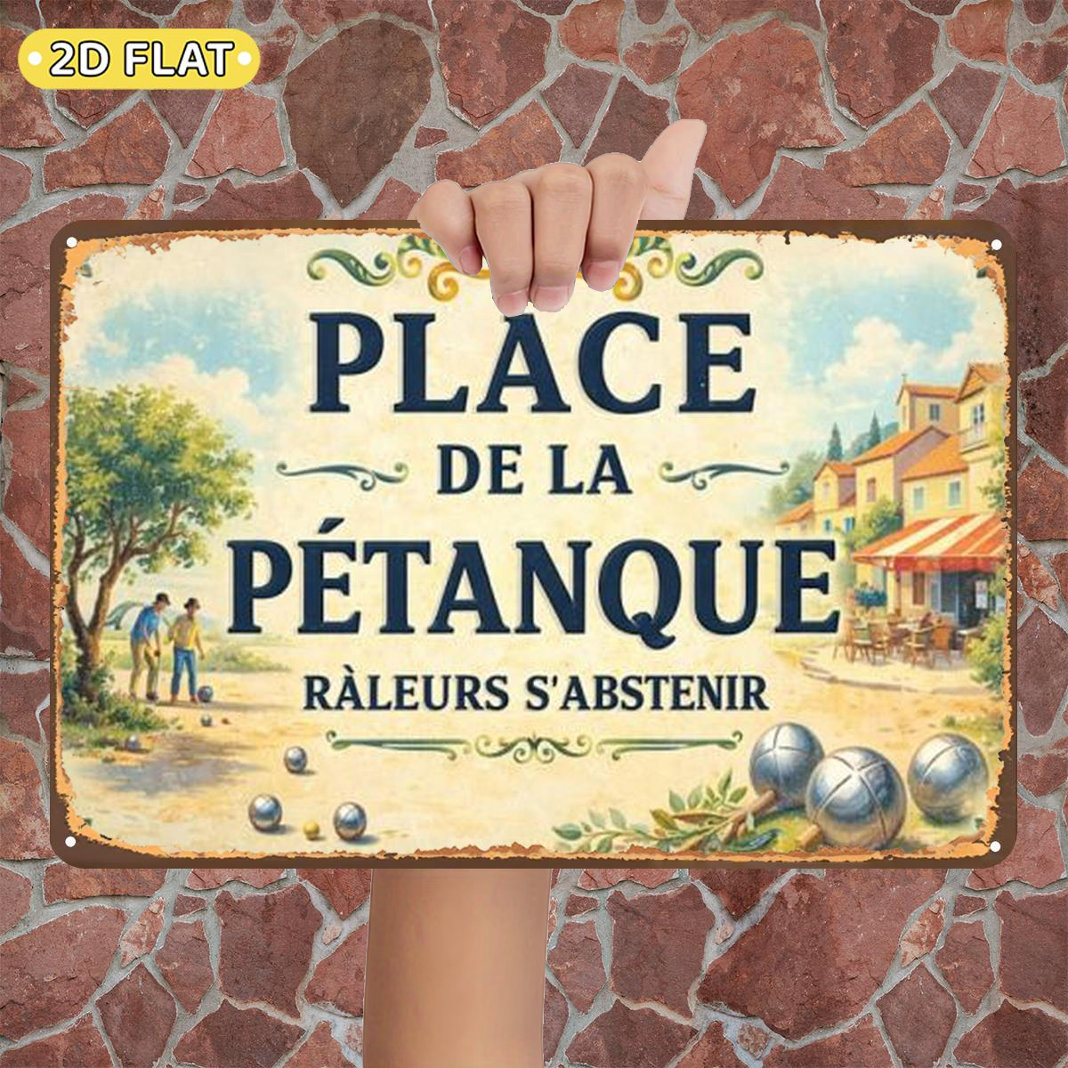 TEMU Plat 2D, 1 pièce, Place de : Un Jeu d'Habileté et de , Panneau en Métal Fer, Taille (8"x12"/20cm*30cm), Peintures Décoratives/Décoration de