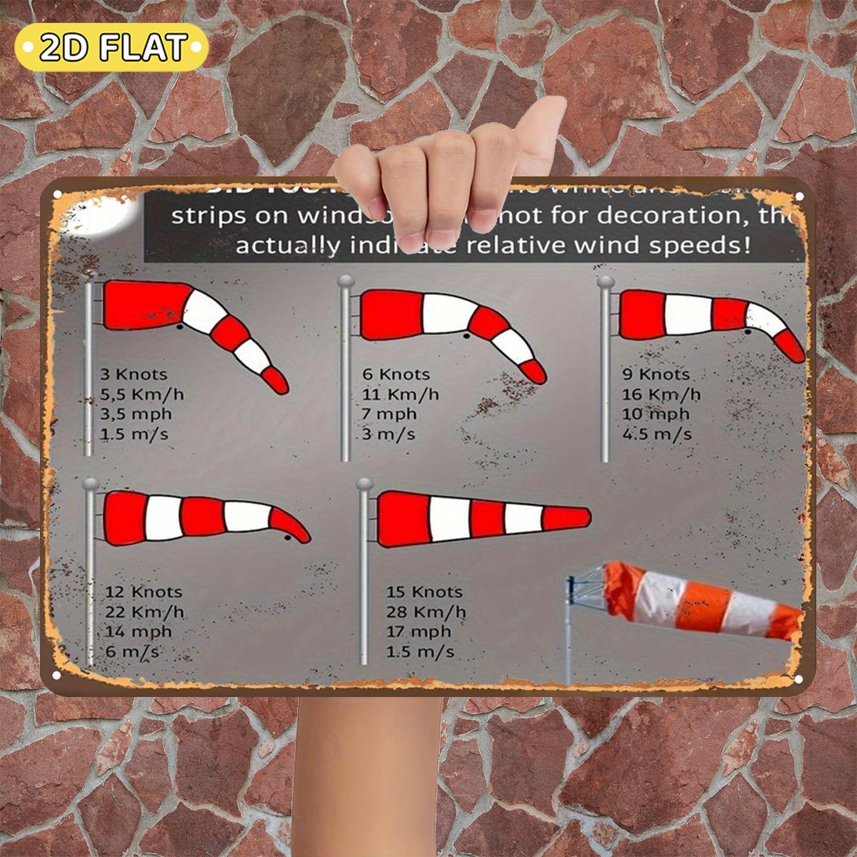 TEMU 2d Flat, 2d Flat 1pc,windsock Wind Speed Indicator Chart,metal Lron Sign,size(8"x12"/20cm*30cm)decoratve