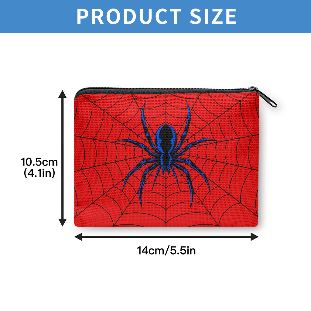 TEMU Spider Web Coin Purse With Zipper Closure - & Spider Suitable For , Multifunctional Compact Card Holder & Key/earphone Storage Bag, Lightweight