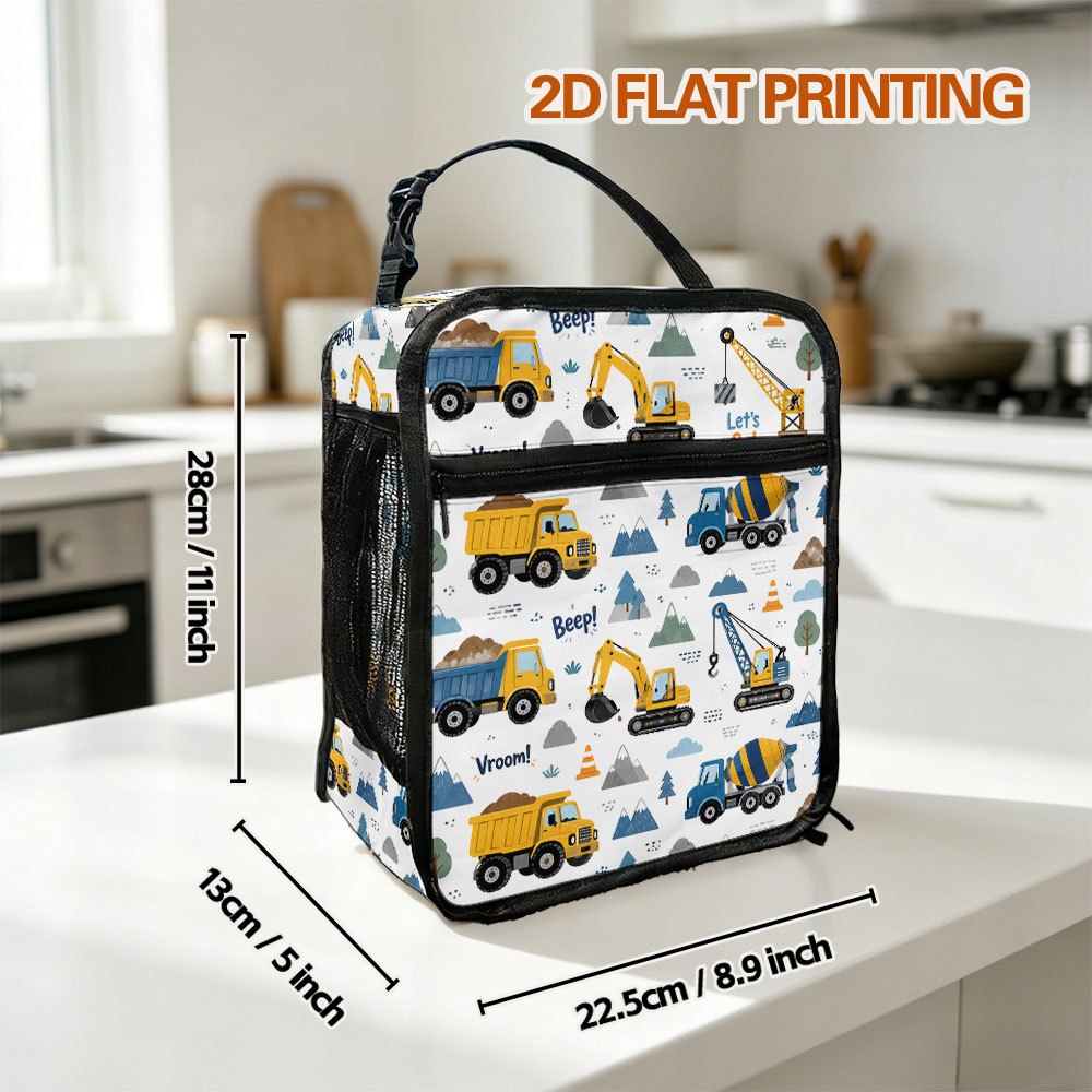TEMU 2d Flat, 1pc Scene Pattern Lunch Bag, Suitable For Home, Dining Rooms, Offices, Classes, Back-to-school Supplies, Ideal For Picnics, Hiking ,