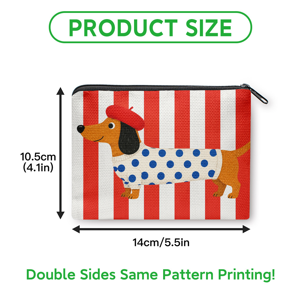 TEMU con estampado de suéter de con perro, Bolso de con cremallera, Neceser de maquillaje y almacenamiento de artículos pequeños, Organizador