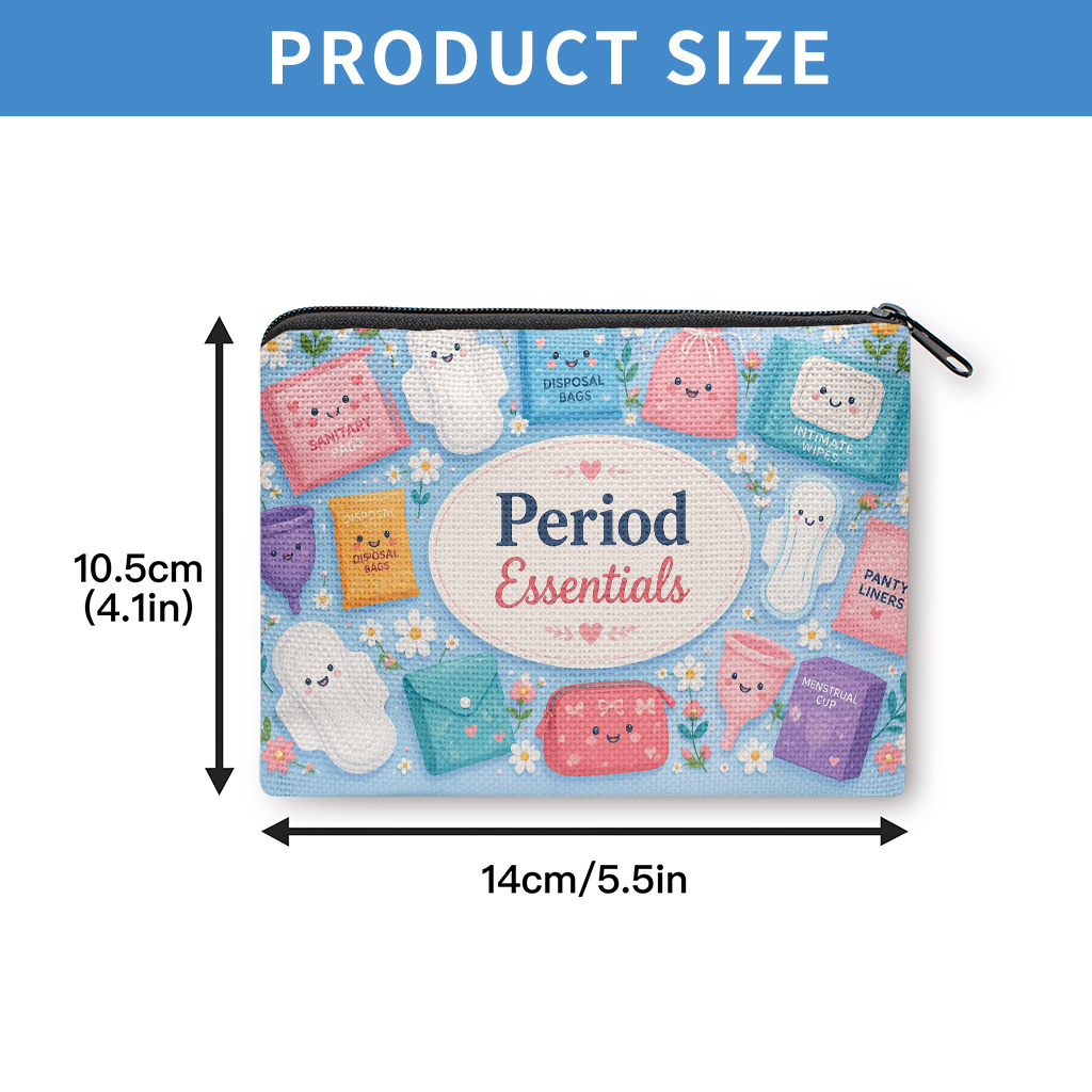 TEMU Coin Purse, Period Essentials Coin Purse, Zipper Closure, Small Portable Key Earphone Storage Bag, Multifunctional Handy Card Holder,