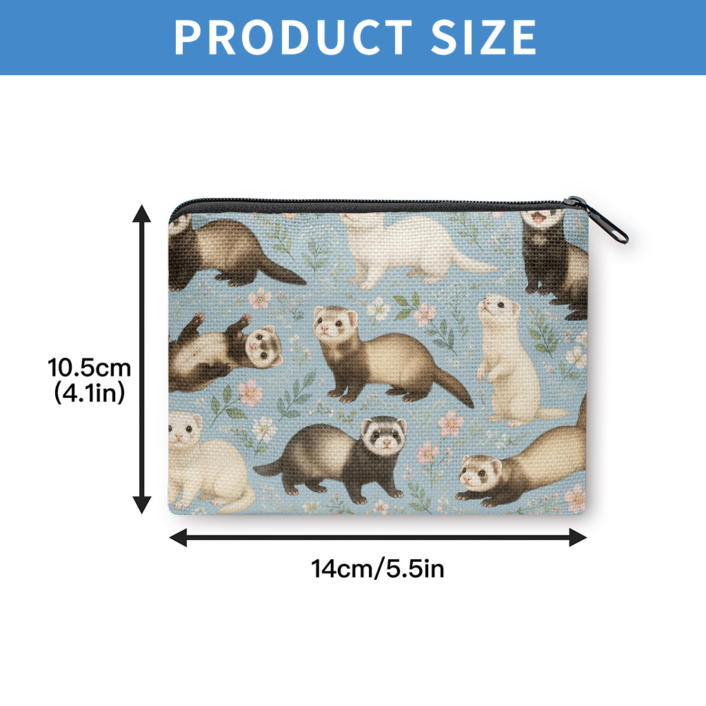 TEMU Coin Purse, In Floral Pattern Coin Purse, Zipper Closure, Small Portable Key Earphone Storage Bag, Multifunctional Handy Card Holder,